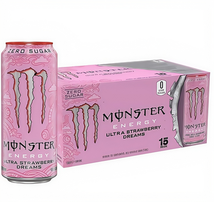 Maximize Focus, Zero Sugar! Monster Zero Ultra - 15 Cans of Low-Calorie Energy with B-Vitamins.