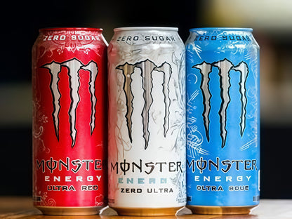 Maximize Focus, Zero Sugar! Monster Zero Ultra - 15 Cans of Low-Calorie Energy with B-Vitamins.