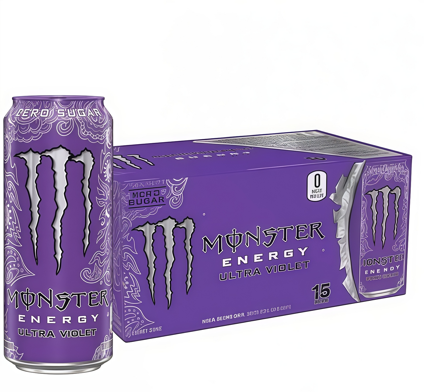 Maximize Focus, Zero Sugar! Monster Zero Ultra - 15 Cans of Low-Calorie Energy with B-Vitamins.
